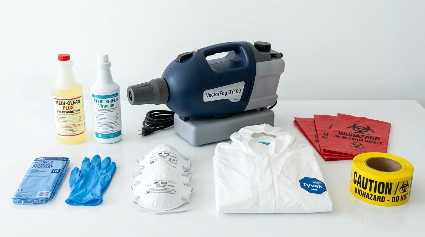 Professional biohazard remediation crew working in Somerset